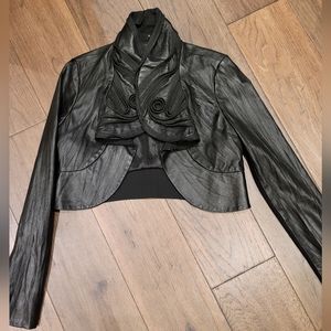 BCBG MaxAzria cropped Leather jacket Small